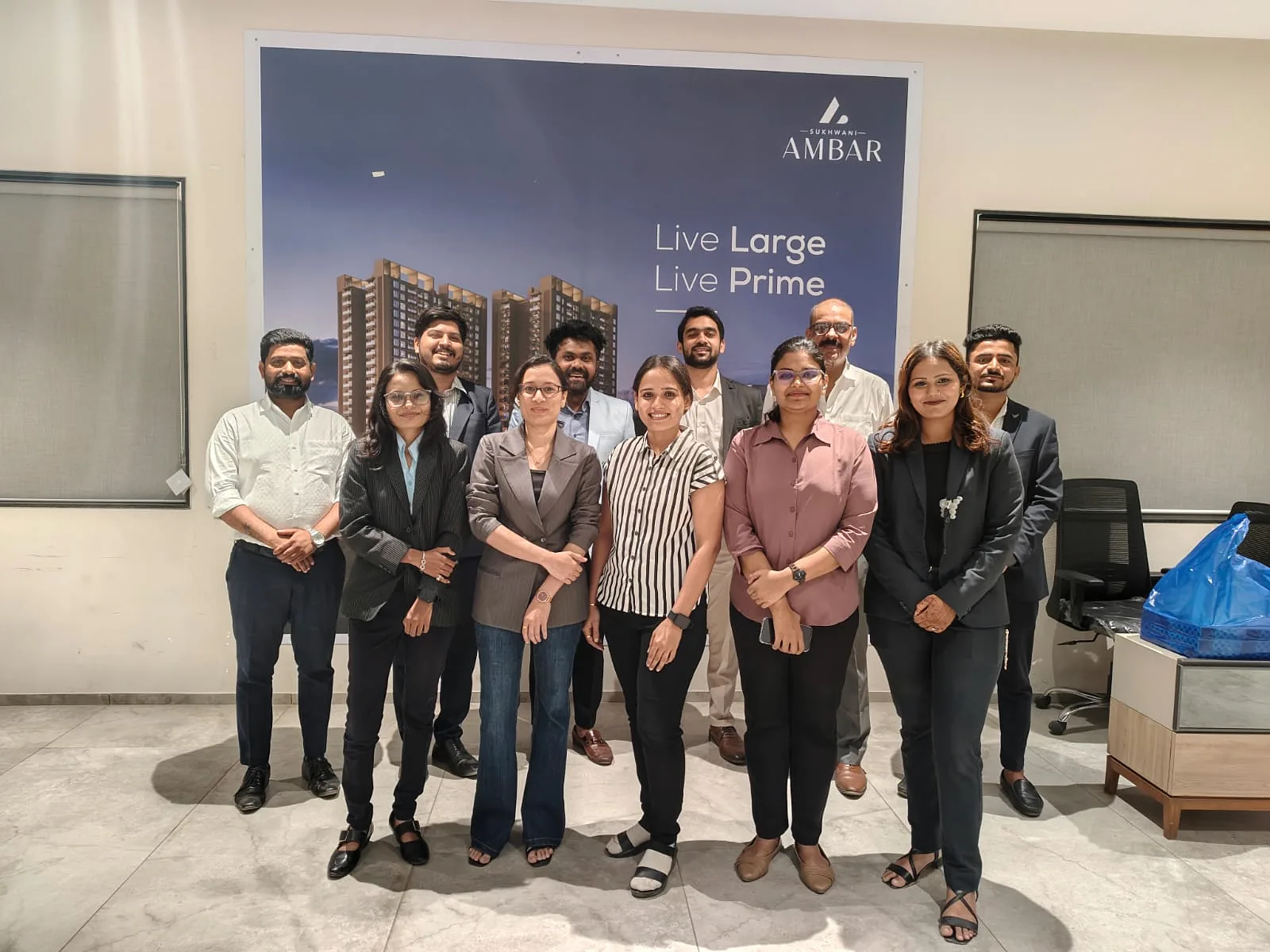 The Trivara Ventures team at the Sukhwani Ambar sales lounge, Wakad